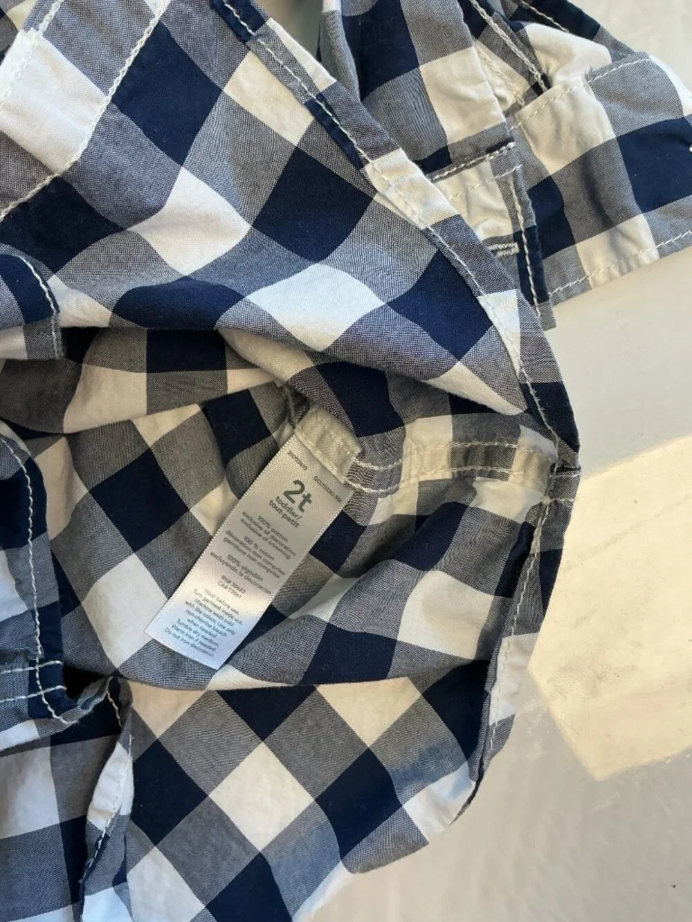 3/$20 Bundle 🌈Carter’s Toddler Boys Navy Gingham Button-Down Shirt 2T